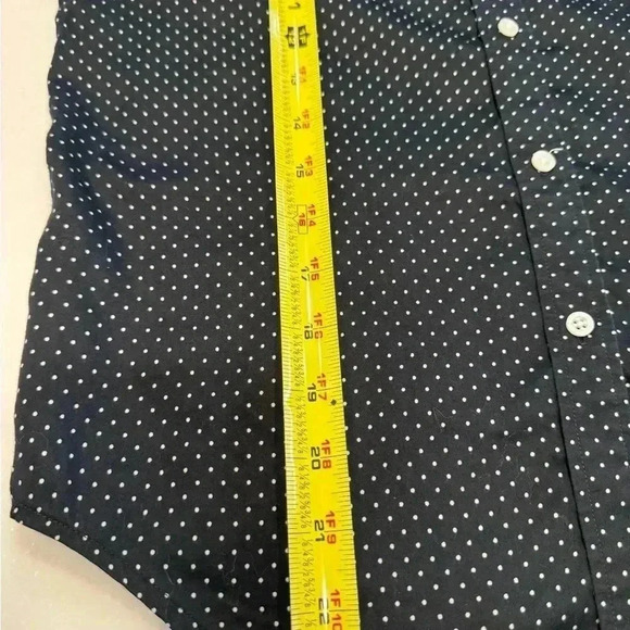 Lauren Ralph Lauren women’s button up shirt black with ivory polka dots sz p/p - Picture 6 of 7